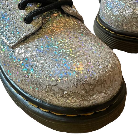 Dr. Martens | Kids Size 10 Youth Silver Cosmic Glitter - Picture 3 of 13